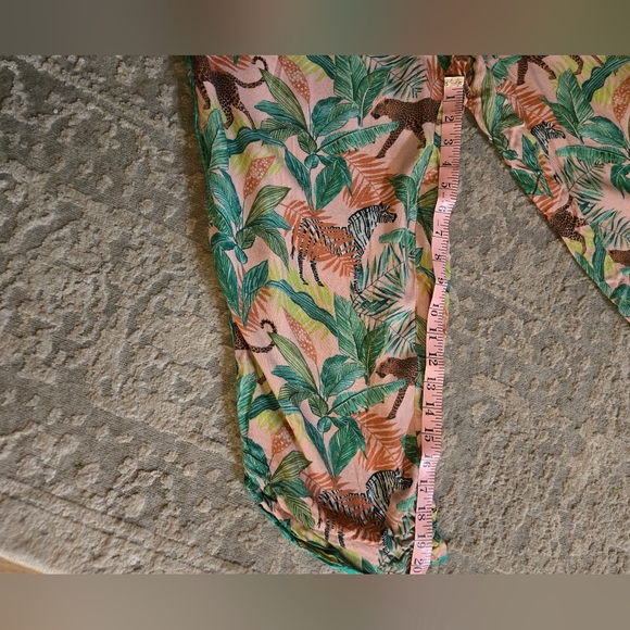 World Market Jungle/Animal Print Pajama Pants - Green and Peach - Picture 8 of 8